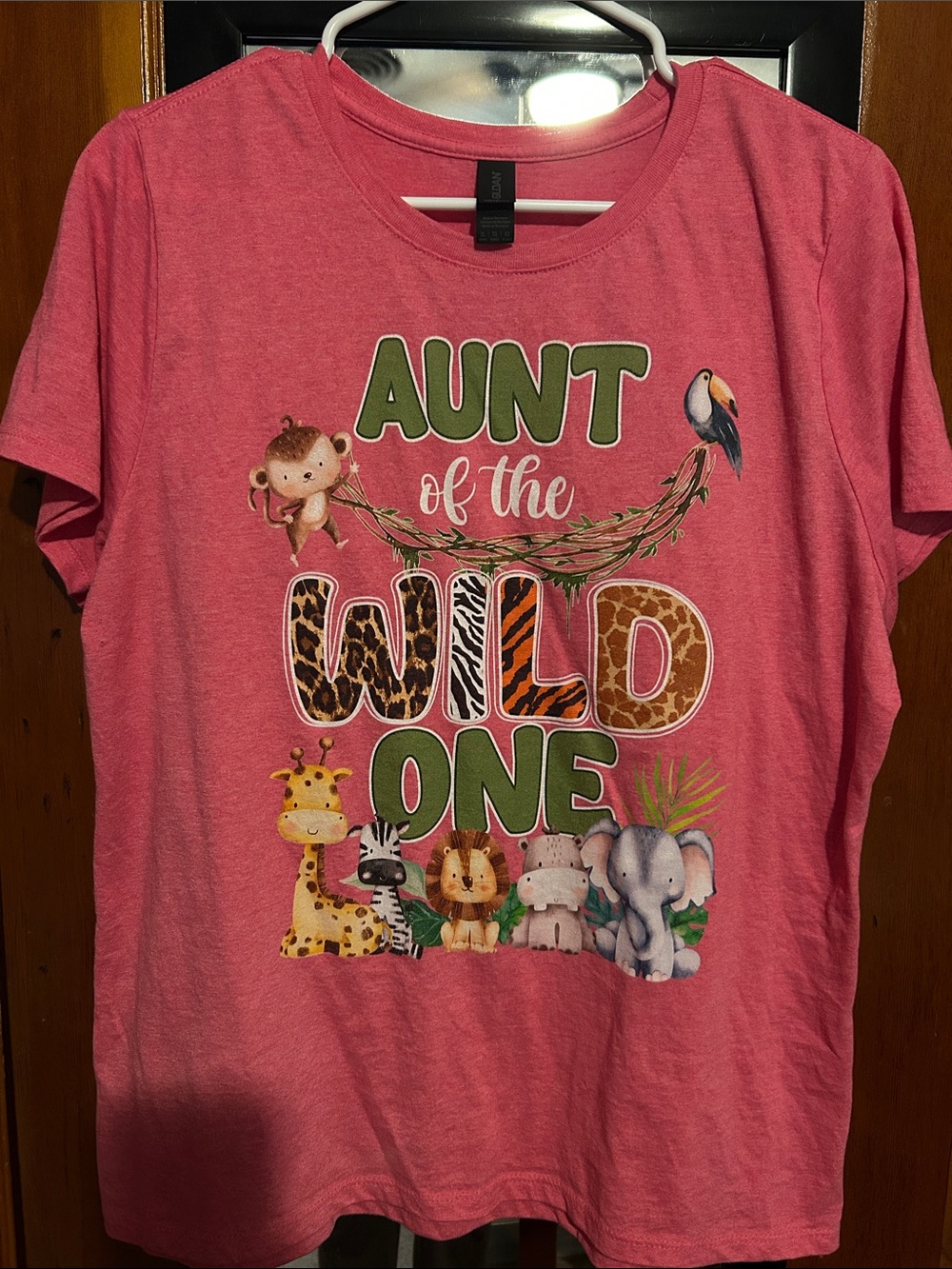 Aunt of the Wild One Pink Kids Graphic Tee